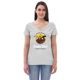 Women’s recycled v-neck t-shirt Skydiving