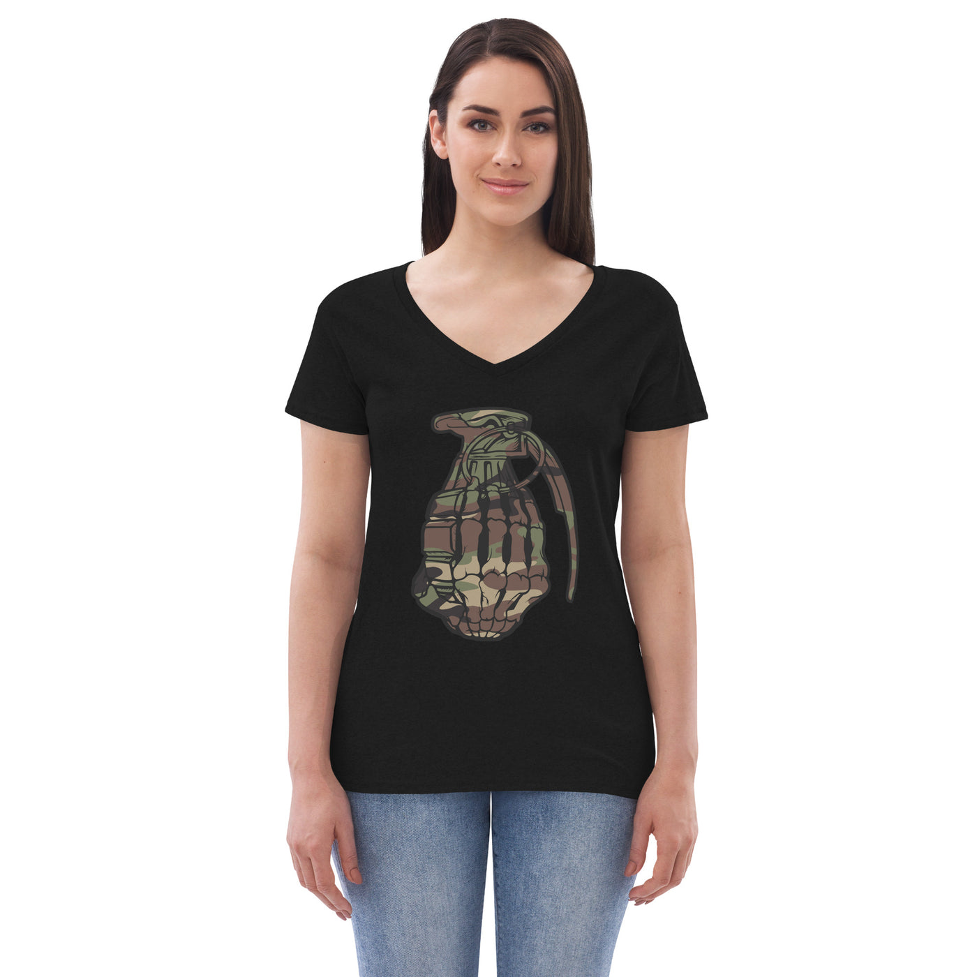 Women’s recycled v-neck t-shirt Camo