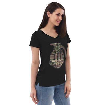 Women’s recycled v-neck t-shirt Camo