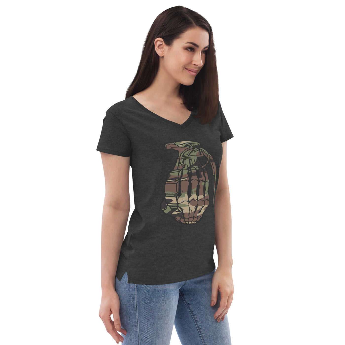 Women’s recycled v-neck t-shirt Camo