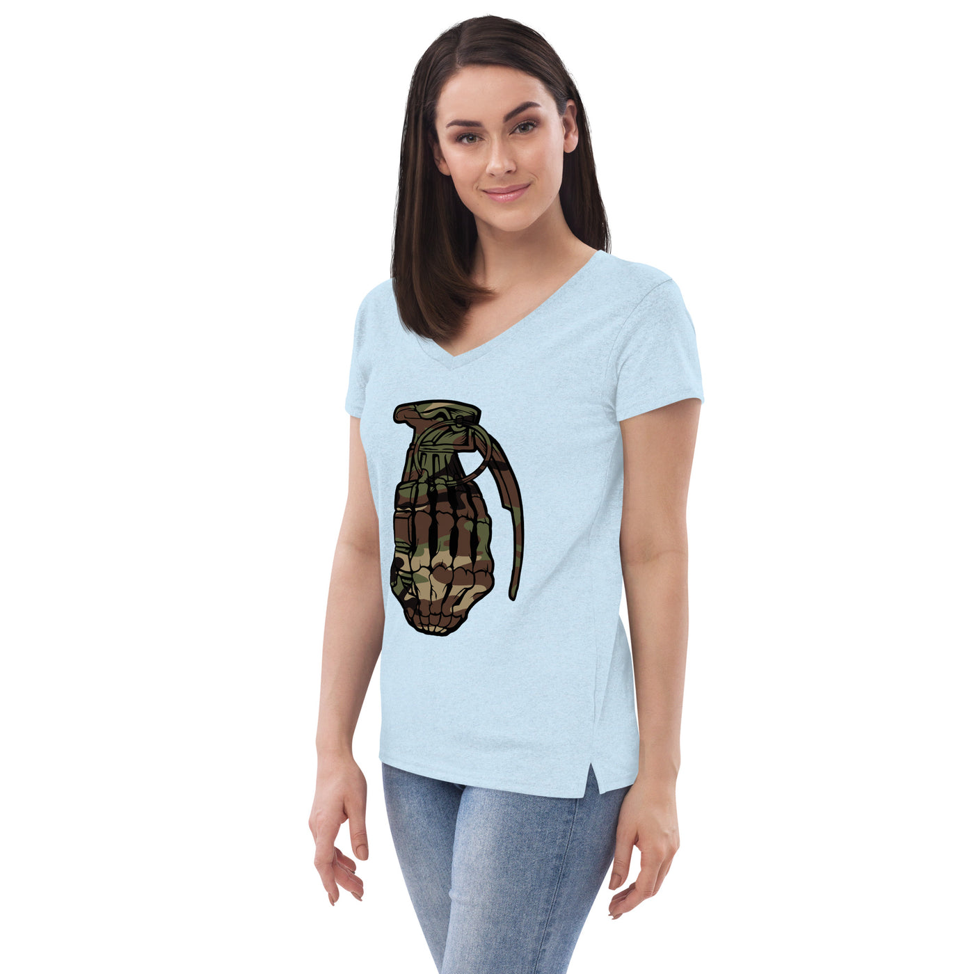 Women’s recycled v-neck t-shirt Camo