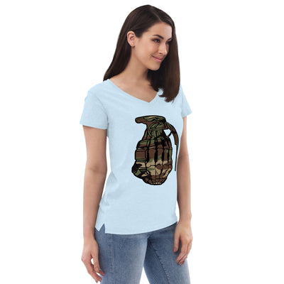 Women’s recycled v-neck t-shirt Camo