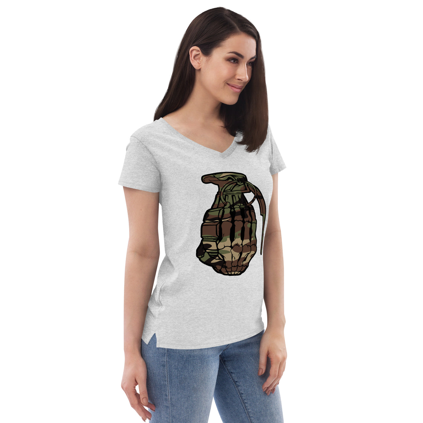 Women’s recycled v-neck t-shirt Camo